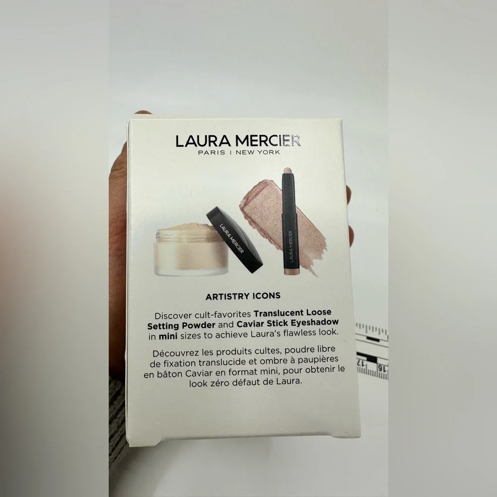 🆕  Laura Mercier Artistry Icons Mini Set, Translucent Powder + Caviar Stick